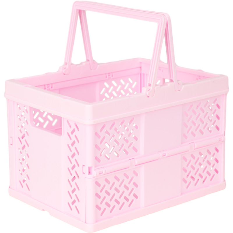 Taitettava kori kahvoilla Miny S vaaleanpunainen