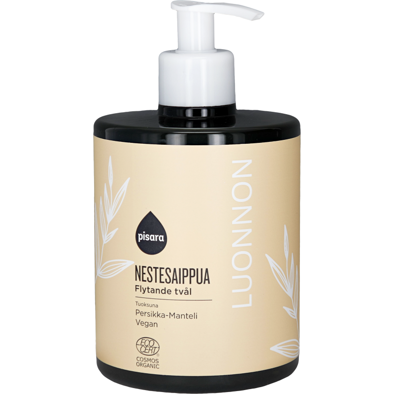 Luonnon nestesaippua Pisara 500 ml persikka-manteli