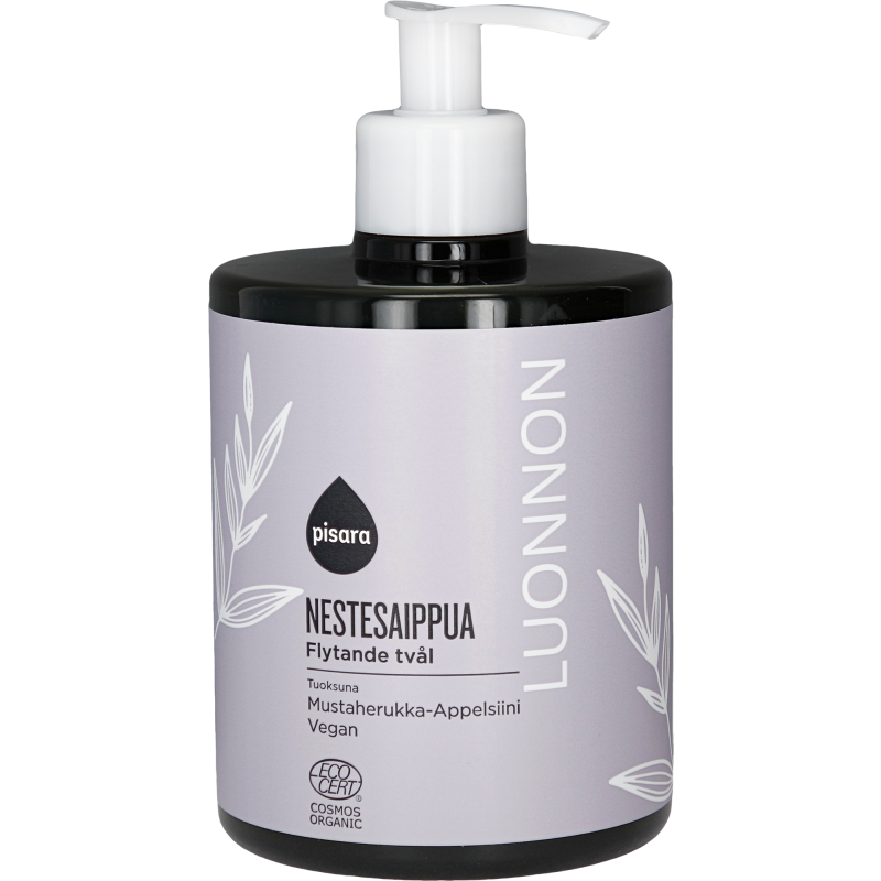 Luonnon nestesaippua Pisara 500 ml mustaherukka-appelsiini