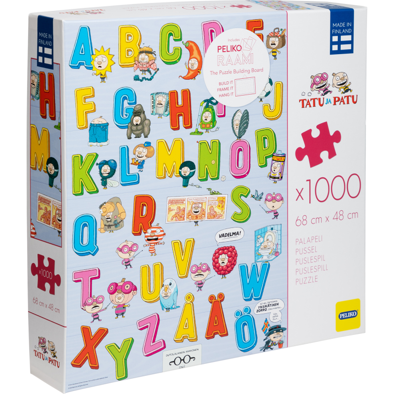 Palapeli Peliko 1000 palaa Tatu ja Patu Aakkoset