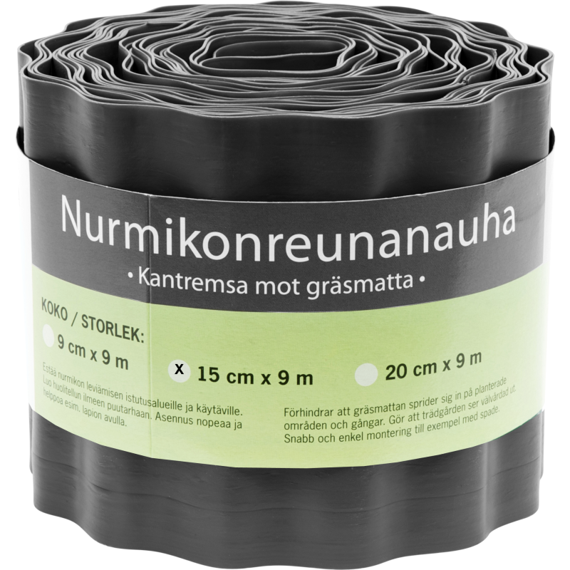 Nurmireunanauha 15 cm x 9 jm, musta