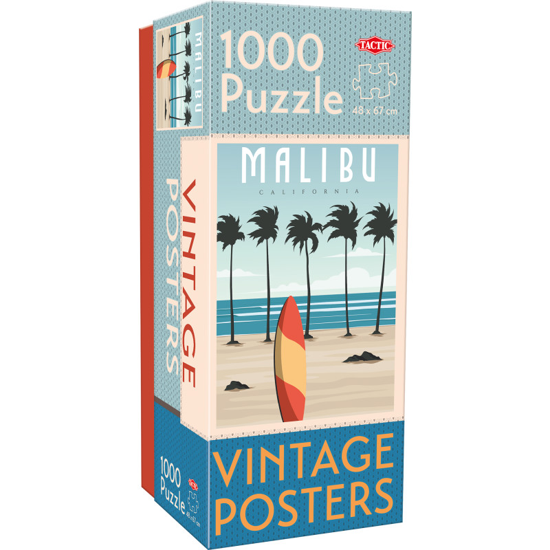 Palapeli Tactic 1000 palaa Vintage Posters Malibu
