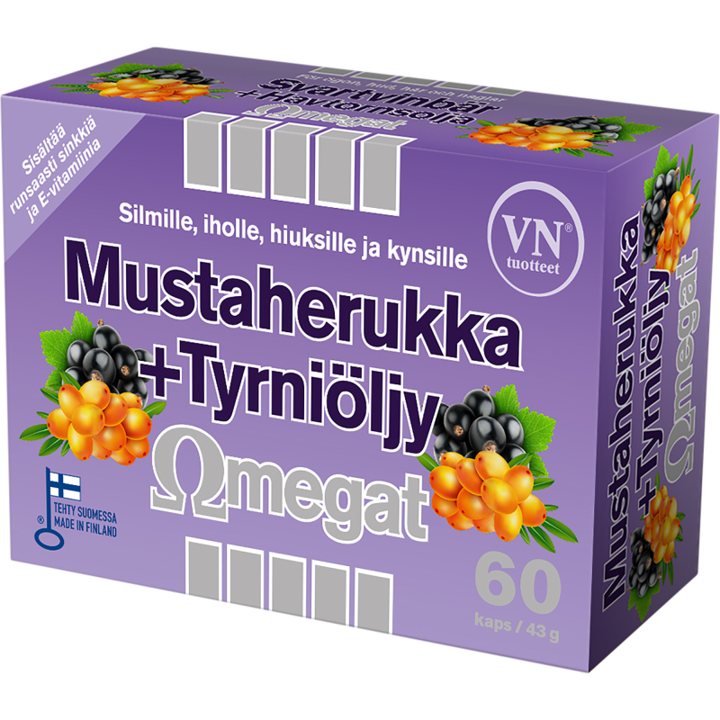 Mustaherukka+Tyrniöljy Via Naturale 60 kpl