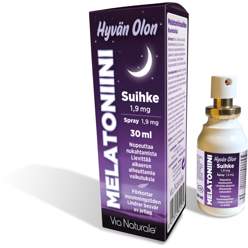 Melatoniinisuihke Via Naturale 1,9 mg Hyvän Olon