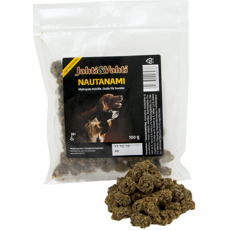 Koiran herkku Jahti&Vahti 100 g nautanami