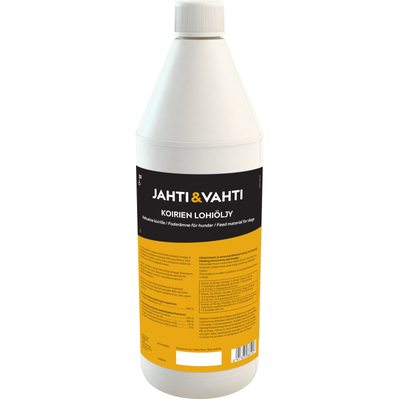 Koirien lohiöljy Jahti&Vahti 1 l