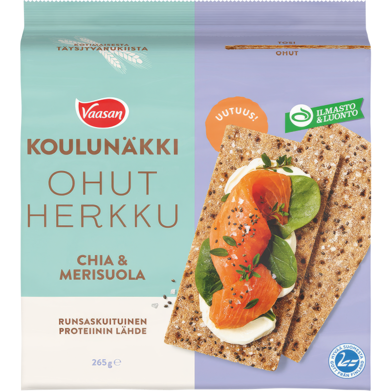 Koulunäkki Vaasan 260 g Ohut Herkku Chia & Merisuola