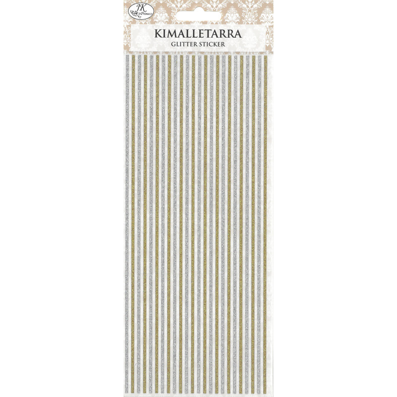 Kimalletarra suora reuna kulta/hopea