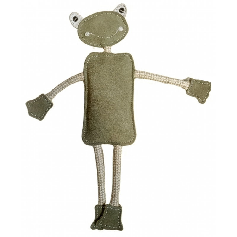 Koiranlelu Viksu 39 cm nahkainen sammakko