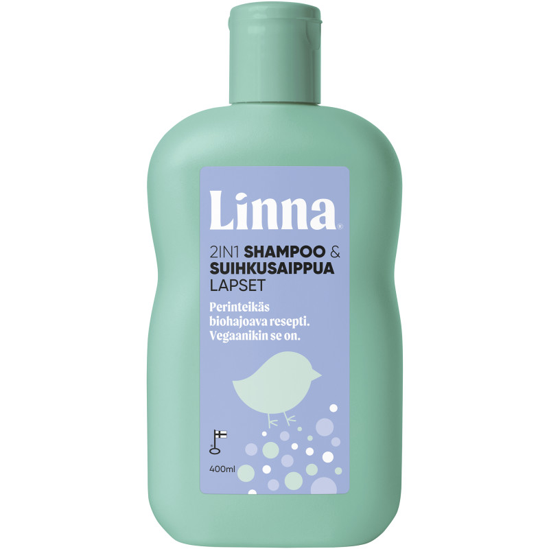 Lasten shampoo & suihkusaippua Linna 400 ml 2in1