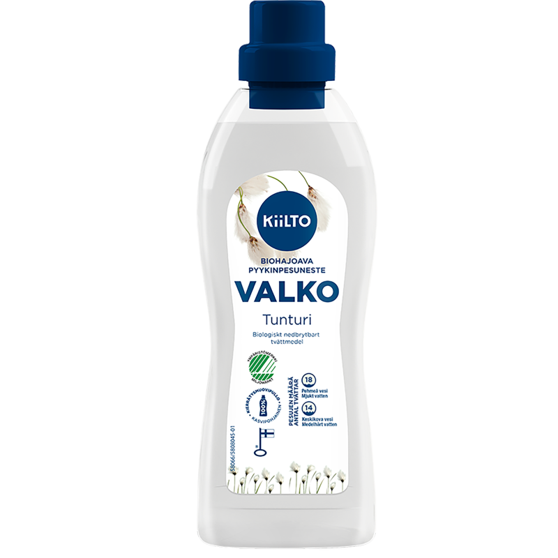 Pyykinpesuneste Kiilto 720 ml valko tunturi biohajoava