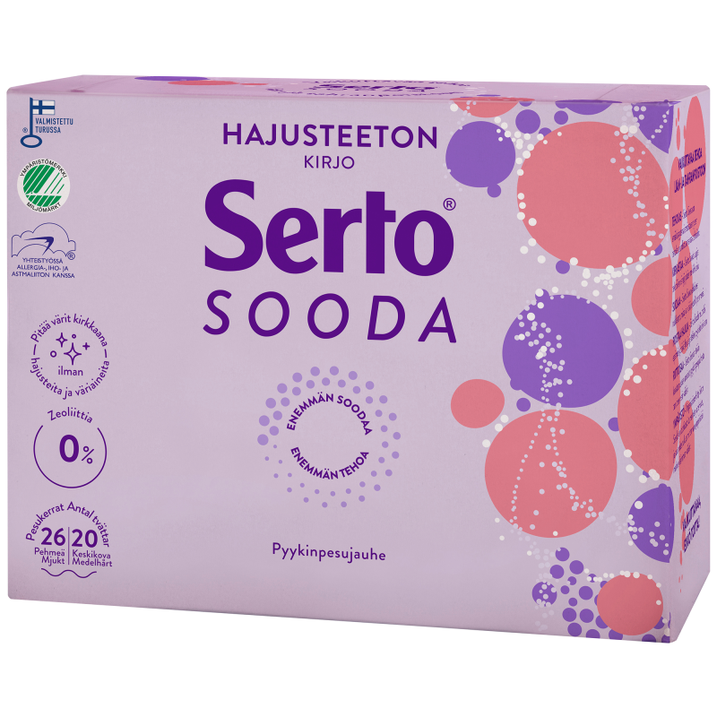 Pyykinpesujauhe Serto 890 g Sooda kirjo hajusteeton