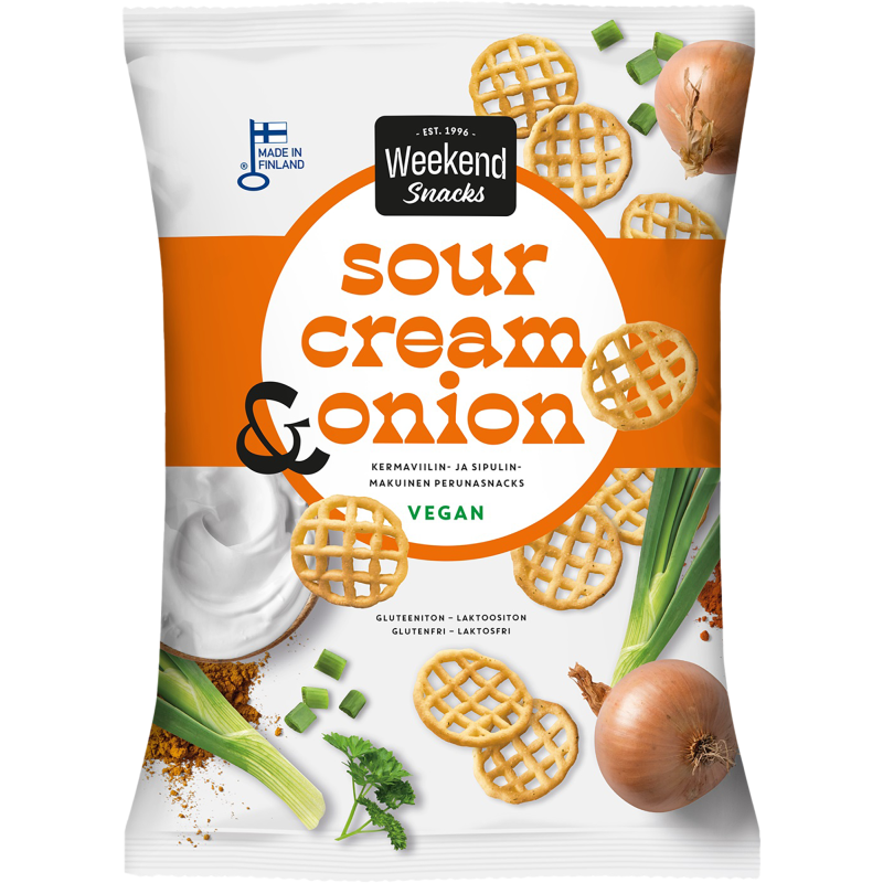 Perunasnack Weekend Snacks 180 g Sour Cream & Onion