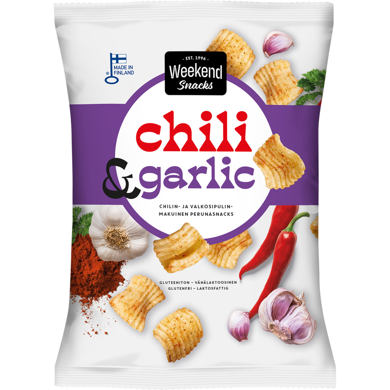 Perunasnack Weekend Snacks 180 g Chili & Garlic 180g