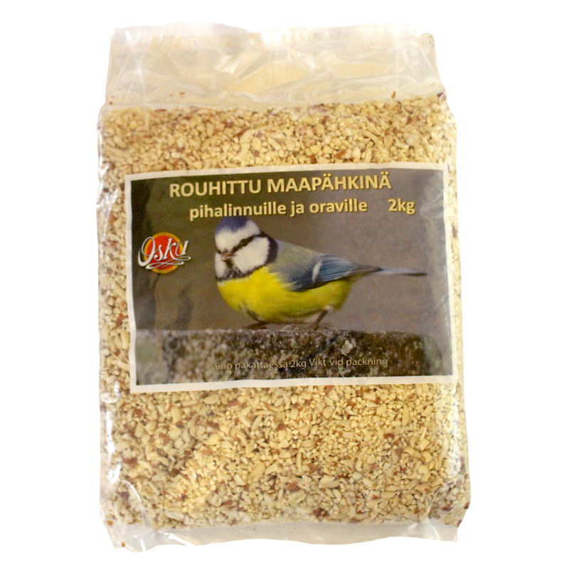 Rouhittu maapähkinä 2 kg pihalinnuille ja oraville