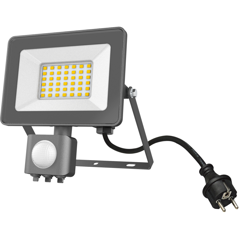 LED-valonheitin Led Energie 30W PIR 4000K 3000lm IP44 harmaa