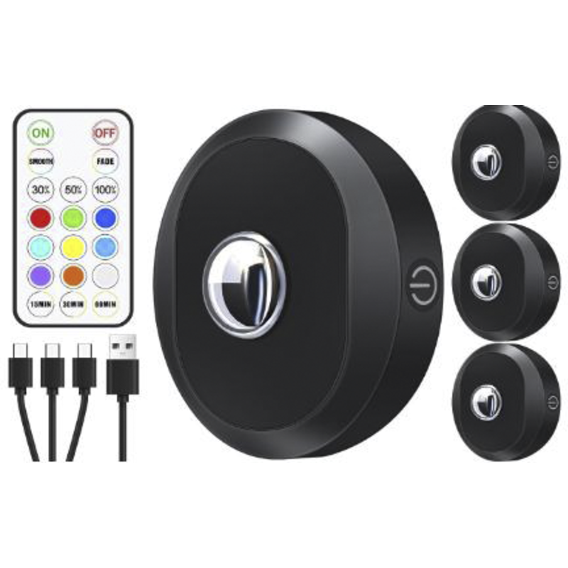 Kohdevalaisin Berg RGB LED ladattava 3 kpl musta