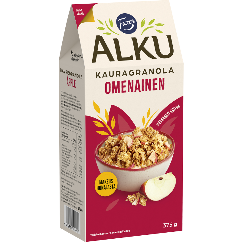 Granola Fazer Alku 375 g omenainen