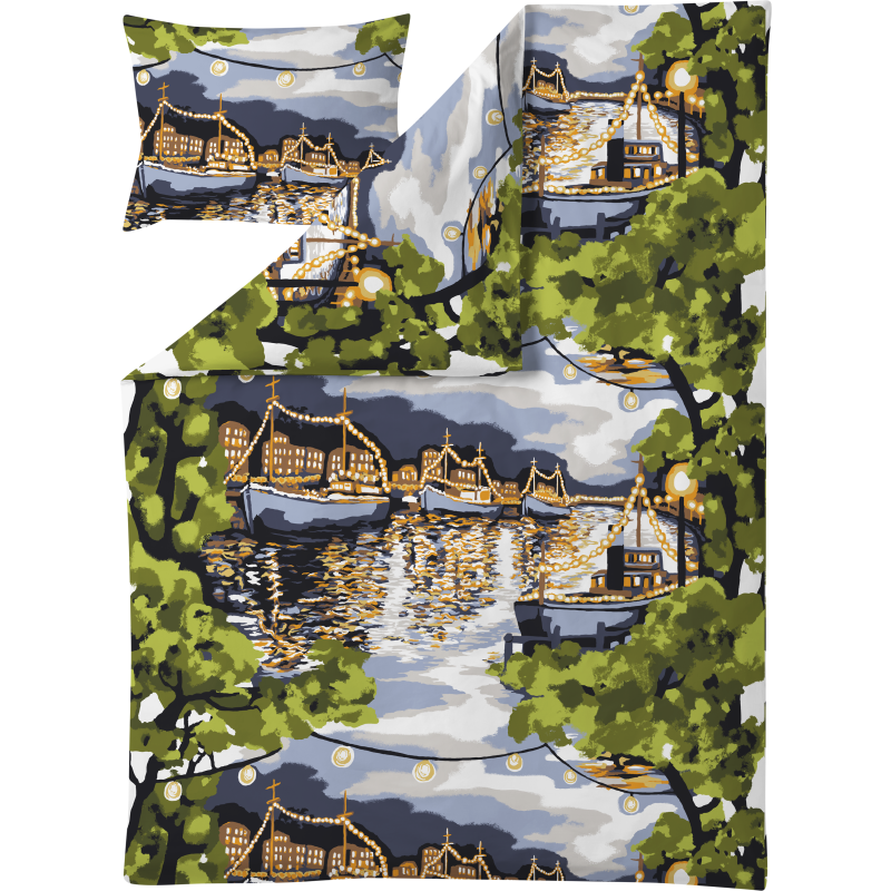 Pussilakanasetti Vallila 150 x 210 cm Ilta vihreä