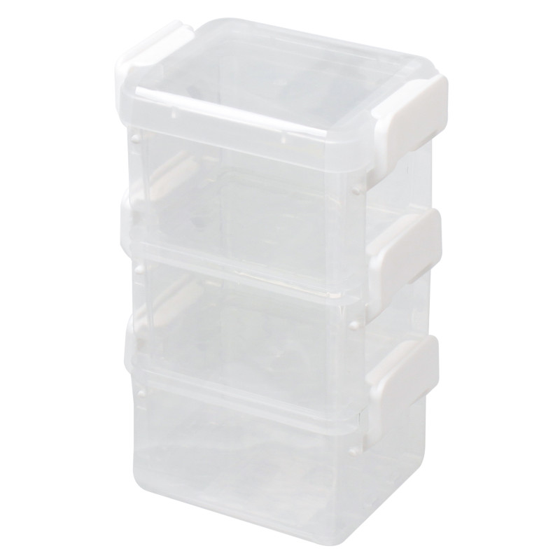 3-osainen säilytysrasia+ kansi 9x6,5x14cm kirkas