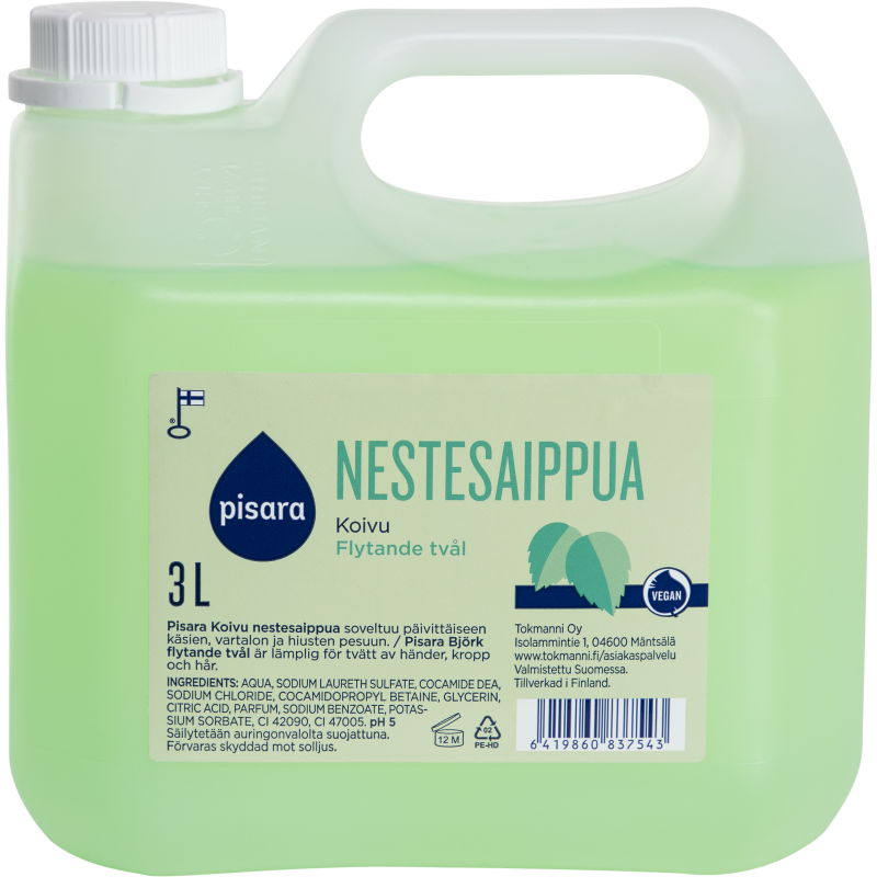 Nestesaippua Pisara 3 l koivu