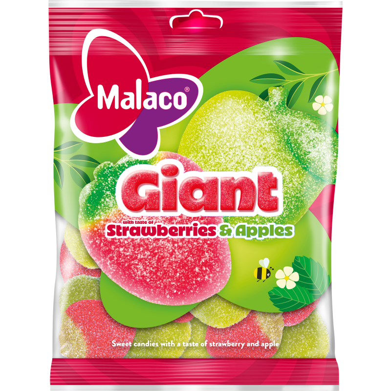 Giant Strawberries and Apples Malaco 180 g