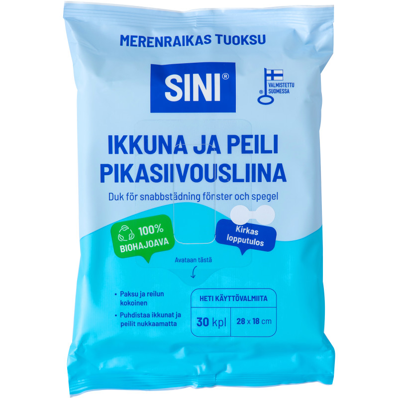 Pikasiivousliina Sini 30 kpl ikkuna ja peili