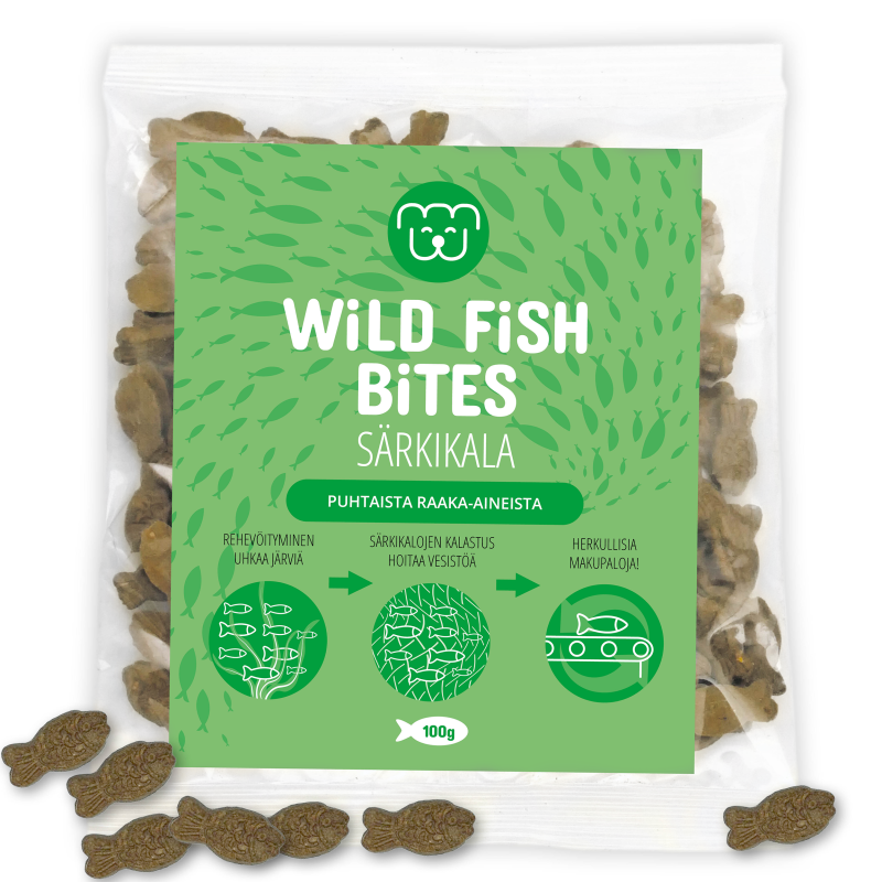 Koiranherkku Wild Fish Bites 100 g särkikalakeksi