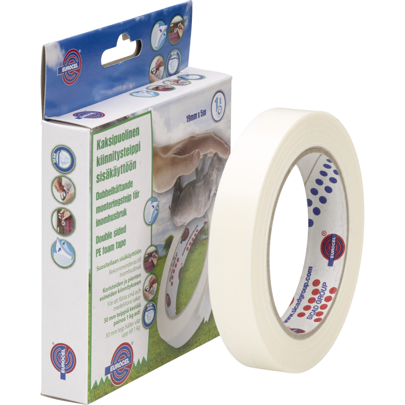 Kiinnitysteippi Eurocel 19x5 sisäkäyttöön
