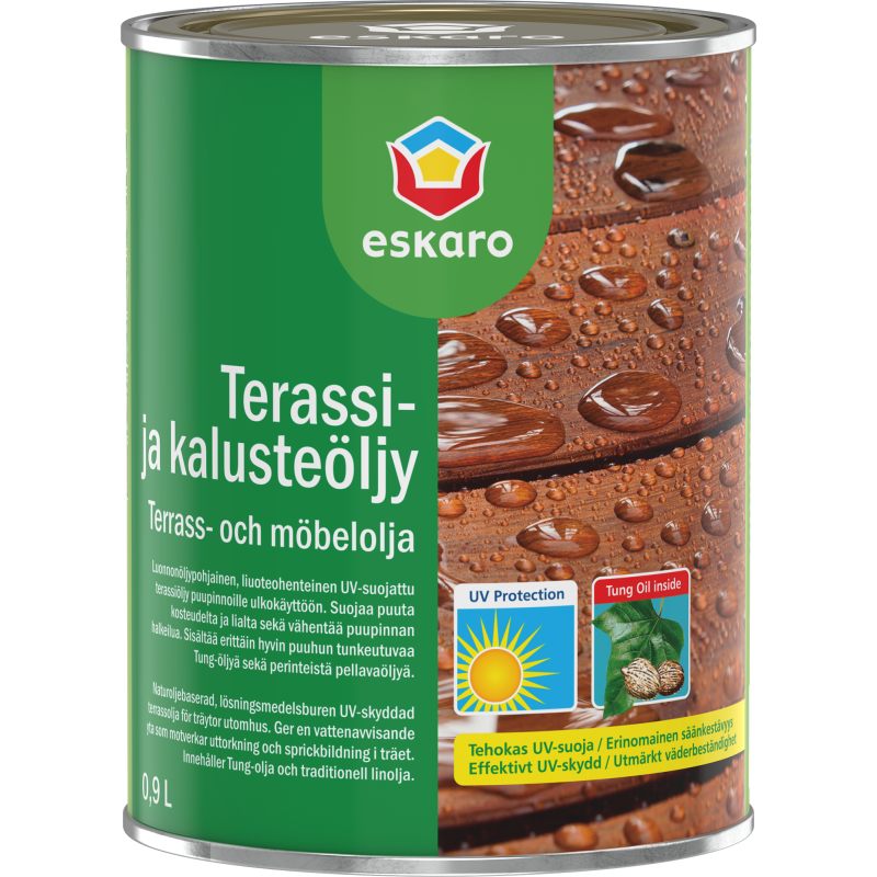 Terassi- ja kalusteöljy Eskaro 0,9 l väritön