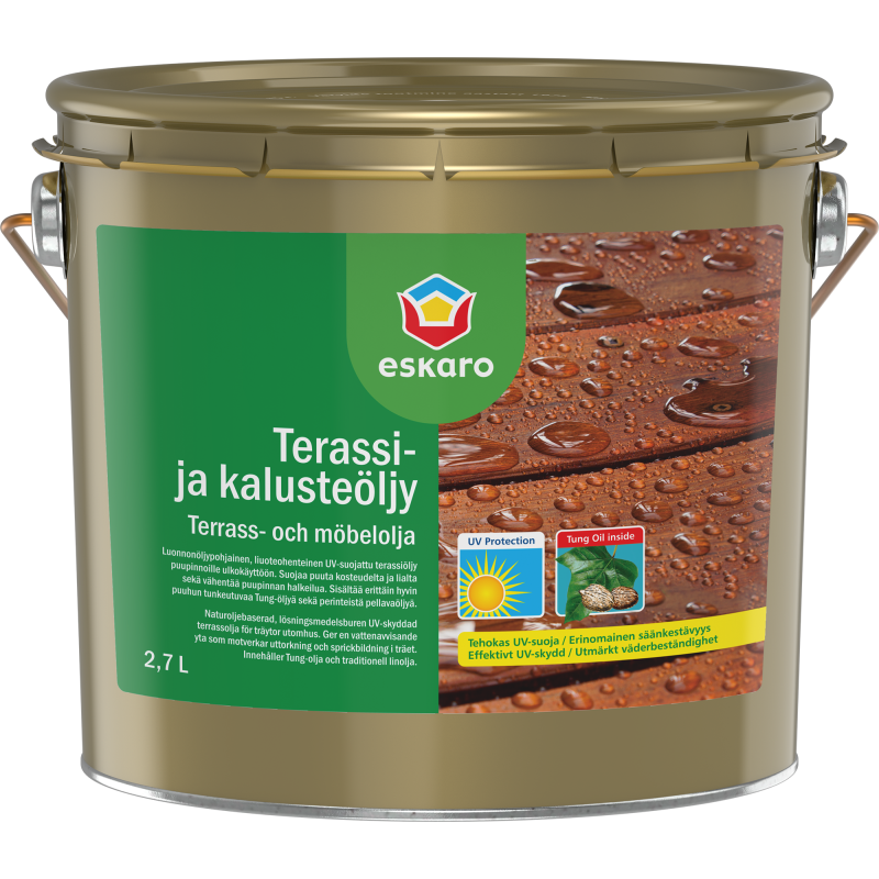 Terassi- ja kalusteöljy Eskaro 2,7 l väritön
