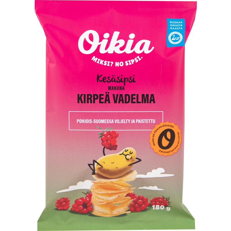 Perunalastu Oikia 180 g Kirpeä Vadelma kesäsipsi