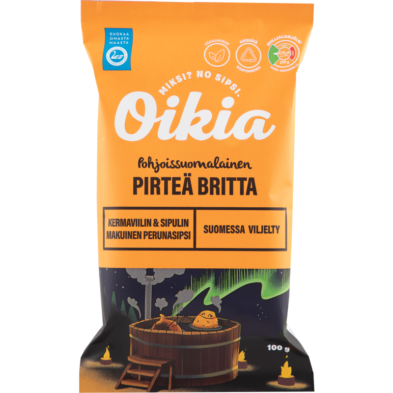 Perunalastu Oikia 100 g Pirteä Britta kermaviili & sipuli