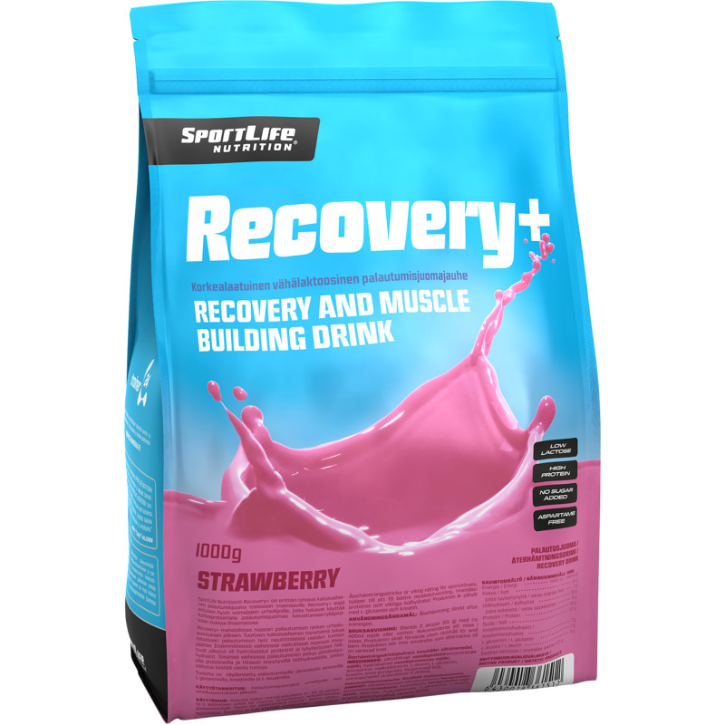 Palautusjuomajauhe SportLife Nutrition 1000 g Recovery+ mansikka