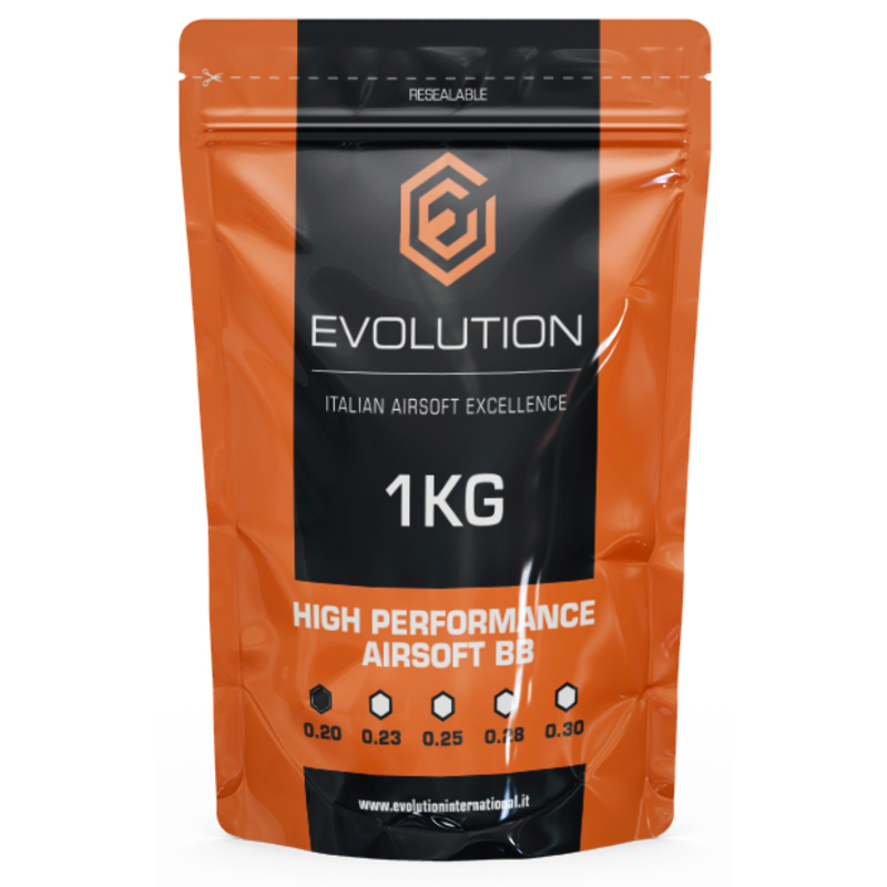 Airsoft-kuula Evolution 0,20 g / 1 kg:n pussi (5000 kpl)