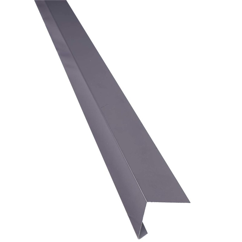 Päätypelti Keraplast, 40+40 mm, 90° tummanharmaa 3 m + PC-täytesoiro