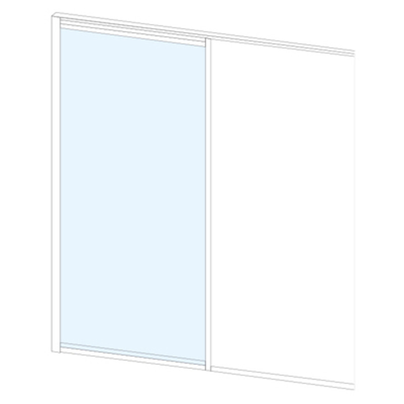 Liukulasiovi 1-os aukkoon 915 x 2100 mm, valkoinen profiili