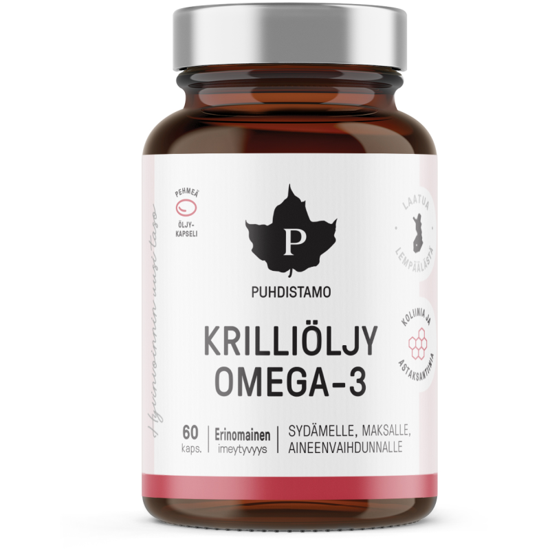Krilliöljy Omega-3 Puhdistamo 60 kpl