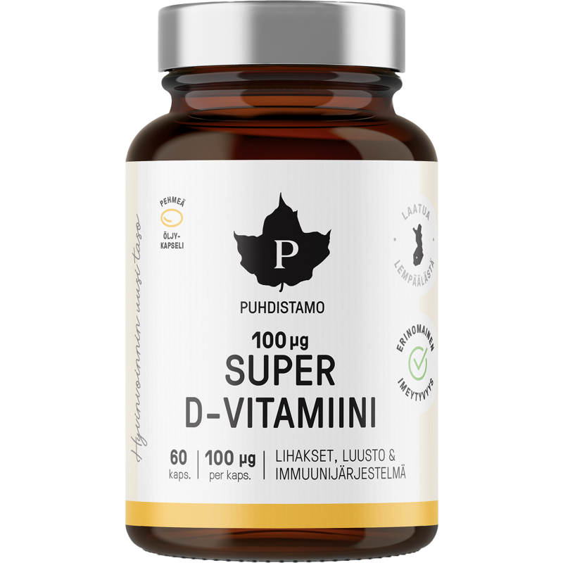 Super D-vitamiini Puhdistamo 100 mq 60 kpl