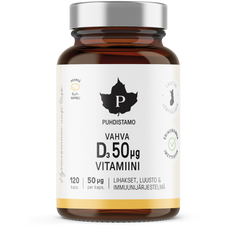 Vahva D-vitamiini Puhdistamo 120 kpl 50ug