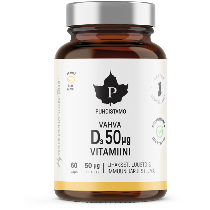 Vahva D-vitamiini Puhdistamo 60 kpl 50ug
