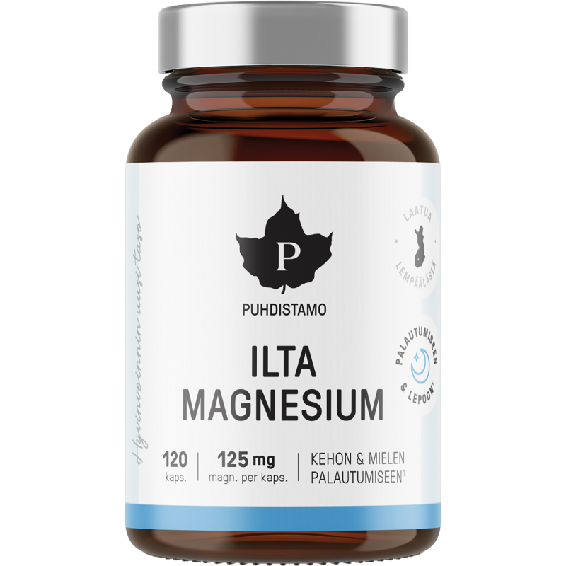 Ilta magnesium Puhdistamo 120 kpl, 125 mg