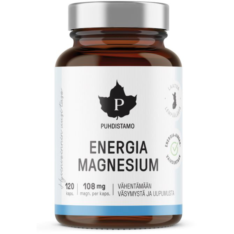 Magnesium Puhdistamo 120 kpl energia