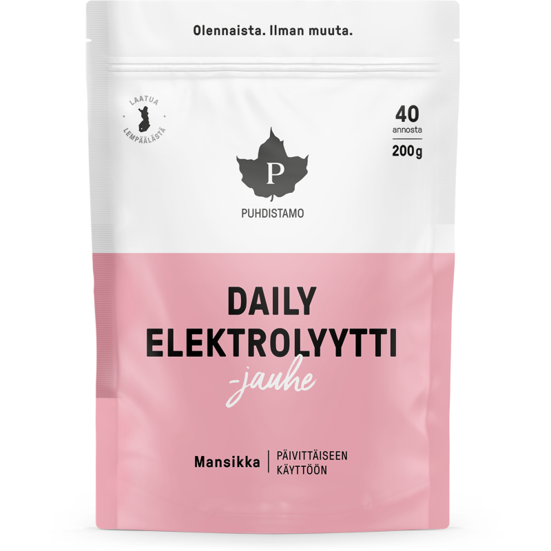Elektrolyyttijauhe Puhdistamo 200 g Daily mansikka