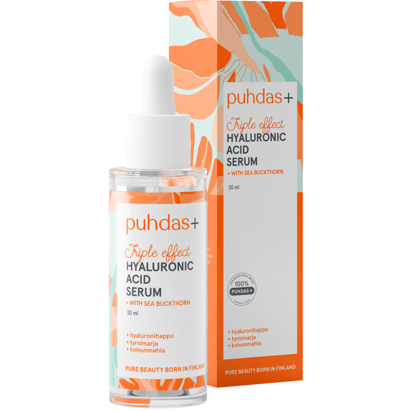 Hyaluronihapposeerumi Puhdas+ 30 ml Triple Effect tyrni