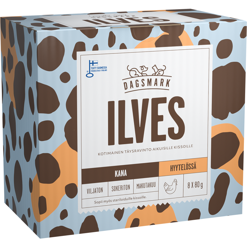 Kissanruoka Dagsmark 8 x 80 g Ilves kana hyytelössä