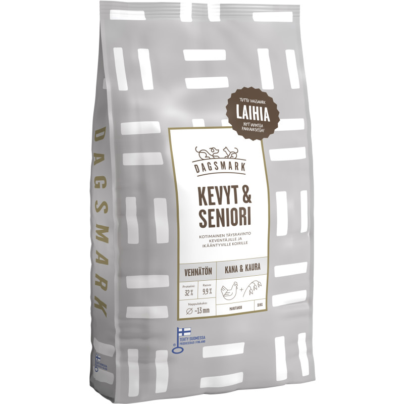 Koiranruoka Dagsmark 10 kg Kevyt & Seniori kana-kaura