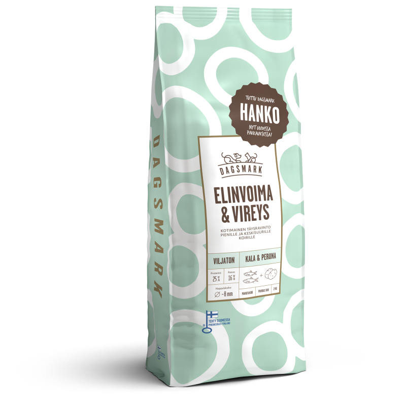 Koiranruoka Dagsmark 2 kg Elinvoima & Vireys kala-peruna