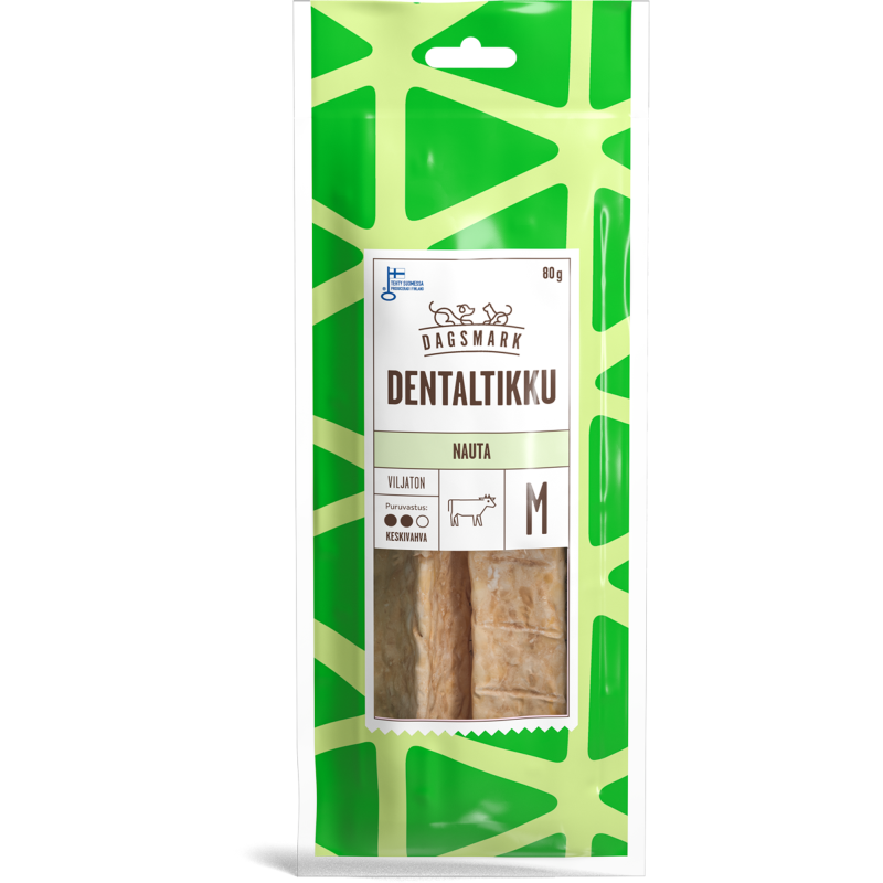 Dentaltikku Dagsmark 80 g nauta M