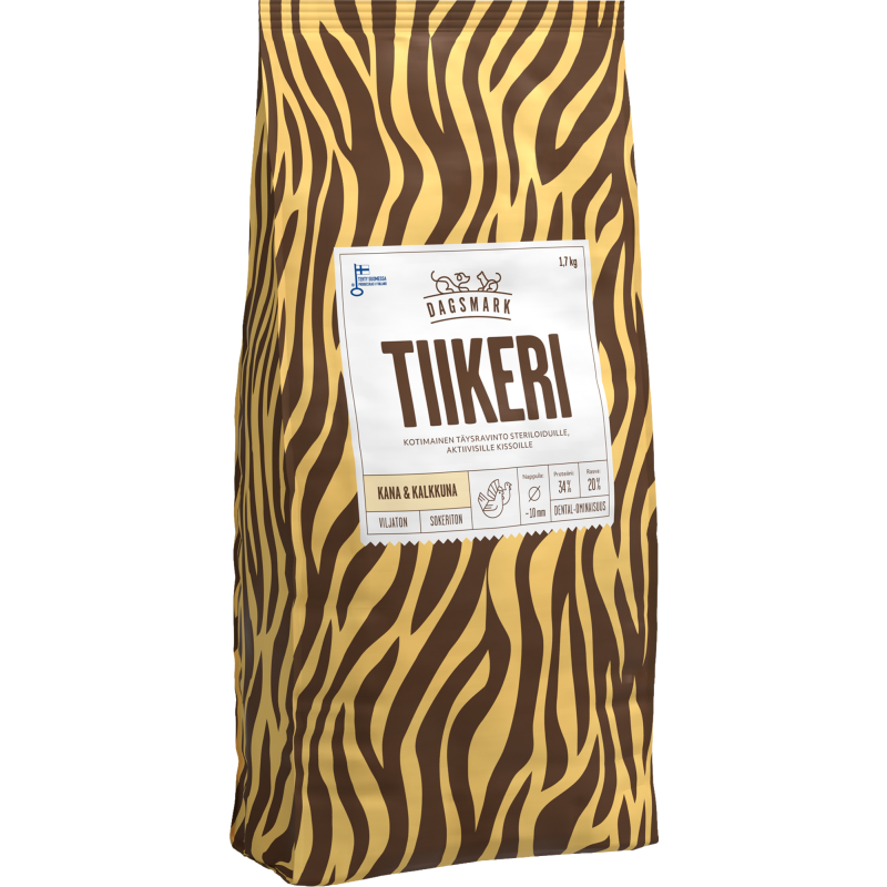 Kissanruoka Dagsmark 1,7 kg Tiikeri kana-kalkkuna